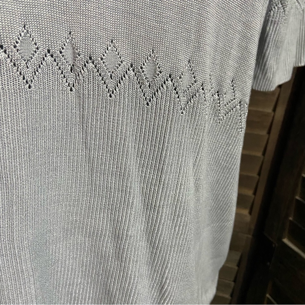 Tail 100% Silk Gray Polo Shirt Open Knit Preppy XL Academia Luxury Golf Tennis - Picture 4 of 11